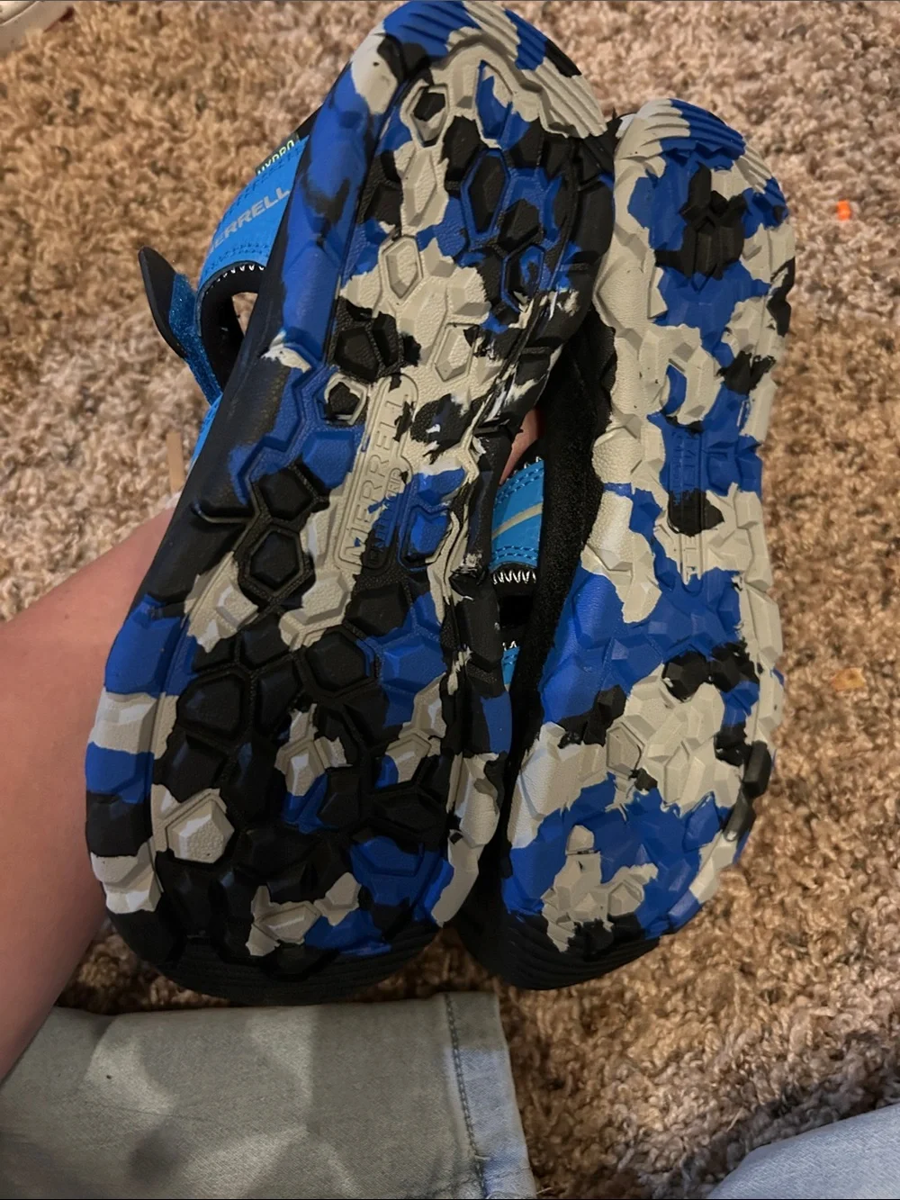 Merrell Blue and Black Kids Water Shoes - Closed Toe Sandals